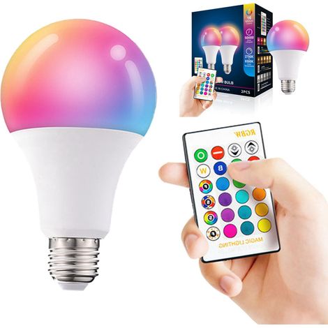 Ampoule LED à télécommande et changement de couleur, ampoule RGB sept couleurs, ampoule couleur A60RGBW (1/5)
