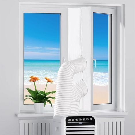 Joints de fenêtre pour climatiseurs mobiles,sèche-linge,séchoirs à évacuation,Joint de fenêtre sans perçage (jusqu'à 5m) (1/5)