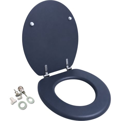 Copriwater Universale Ovale in MDF Blu Opaco (1/4)