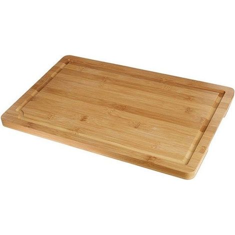 Grande Planche à découper en bambou massif avec rainure à jus - planche à découper bois de 45x30x2 cm - planche en bois pour la (1/5)