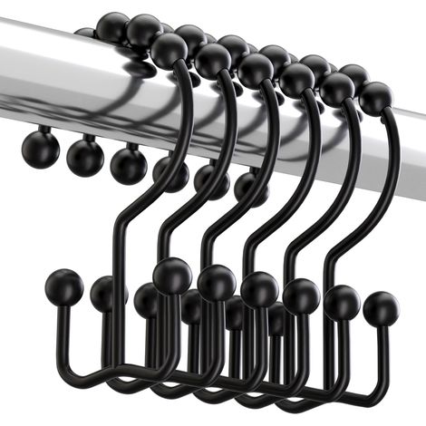 Lot de 12 crochets de douche en métal antirouille