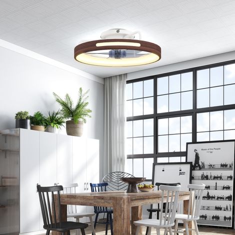 Ventilador de Techo con Luz LED 40 W Motor DC Reversible Mando a Distancia 6 Velocidades 3 Colores Temporizador Teca (1/5)