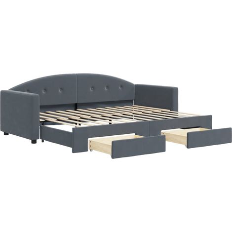 Maison Exclusive - Divano Letto Estraibile Cassetti Grigio Scuro 80x200cm Velluto