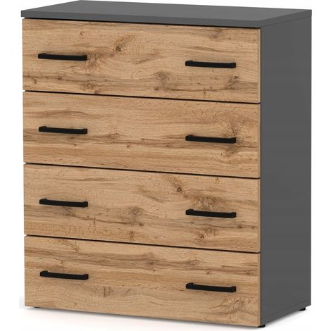 Meuble à chaussures 4 étagères – Chêne gris mat Wotan 71 cm – Charnières coulissantes – Design moderne et durable (1/5)