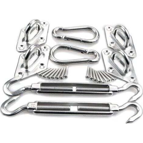 (8mm) Shade Sail Mounting Kit - 304 Stainless Steel Hardware Mounting Kit for Shade Sails, Triangular Shade Sails, Square Shade Sails