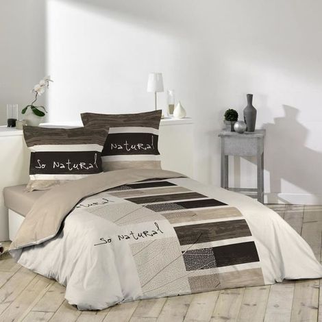 Ensemble de 4 pièces en coton lavé pour lit de 180 cm – Housse de couette 180x220 cm, drap plat et 2 taies d’oreiller – Literie douce, respirante et sans plis pour étudiants et jeunes adultes (1/5)