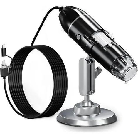 Microscope USB numérique – Caméra grossissement 50-500X – Réglable – 8 LED intégrées – Observation détaillée (1/5)