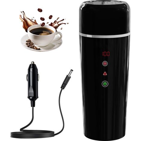 Bouilloire Électrique Portable 12V 24V 420ml en Acier Inoxydable 304 - Chauffe-Eau Nomade avec Température Réglable et Agitation Magnétique pour Voiture et Voyage (1/5)
