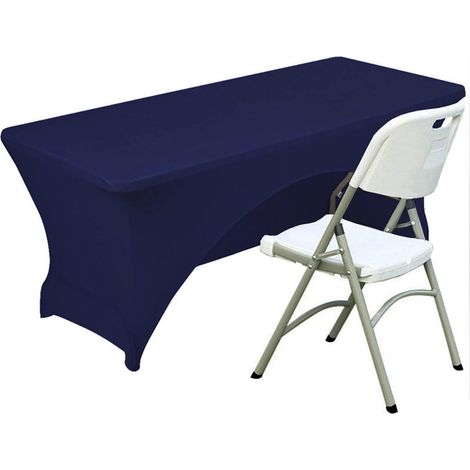 Spandex Tischdecke 153x74cm marineblau, rechteckig, pflegeleicht, 4-Wege-Stretch