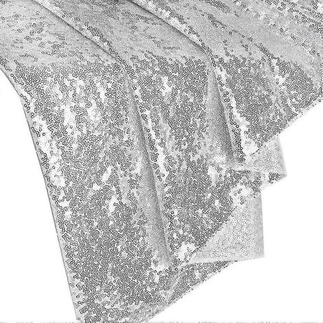 Jupe de table de 1,80 m pour table ronde, rectangulaire ou carrée, nappe à paillettes pour fête d'anniversaire, famille, bébé, taille S (1/5)