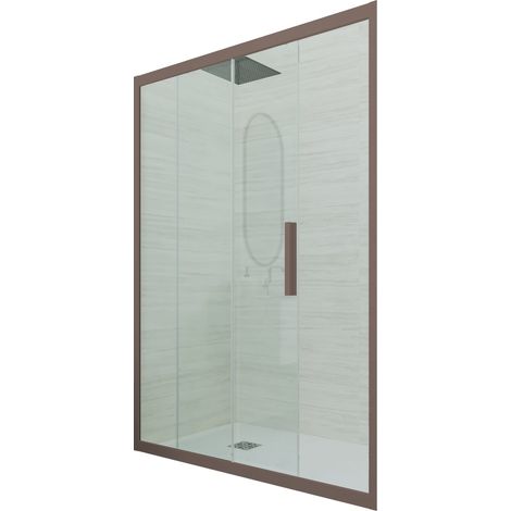 Porta doccia Chocolate scorrevole  cm nicchia vetro Deco