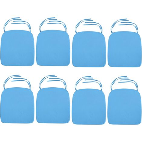 Gardenista Cuscini per sedie da giardino con lacci, cuscini per sedie da giardino resistenti all'acqua con rivestimento rimovibile facile da pulire, Turchese (8 pezzi)