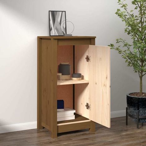 Buffet de Cuisine en Bois Massif Pin, Couleur Miel, 39 x 35 x 80 cm, Meuble de Rangement Compact pour Salle à Manger et Salon (1/5)