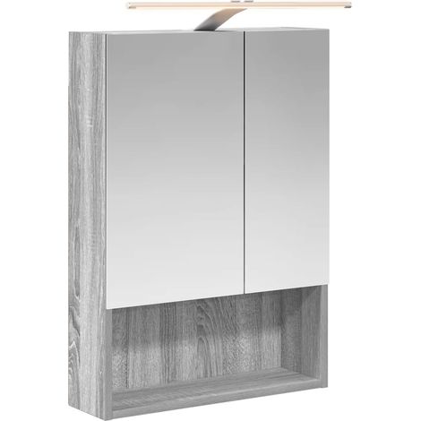 Maison Exclusive - Mobiletto per specchio da bagno Grigio Sonoma 50 x 14,5 x 70 cm