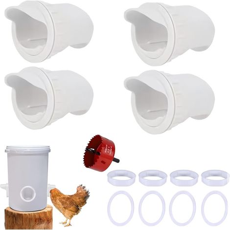 Kit de mangeoire automatique pour poulets avec 4 portes, étanche à la pluie, pour usage personnel.-AquaForge (1/5)