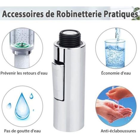 Pommeau Douche Extractible - 2 Modes De Jet - Compatible Cuisine Et Salle De Bain - 9,5 X 3 Cm - 1 Pièce (1/5)