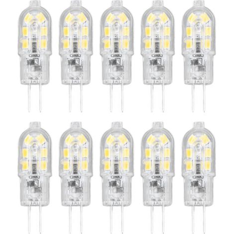 10 Ampoules LED G4 12V, 10Pcs, Blanc Chaud, Éclairage Jardin, Dimmable, Haute Luminosité, Transparent (1/5)