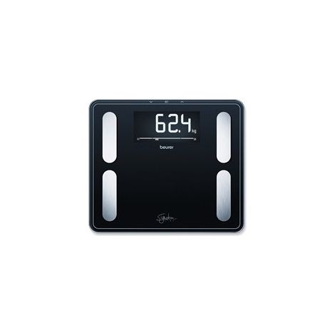 Beurer BF 400 black Báscula diagnóstica Signature Line, análisis corporal preciso para hasta 10 personas, con pantalla LCD inversa extra grande, capacidad de carga de hasta 200 kg (1/5)