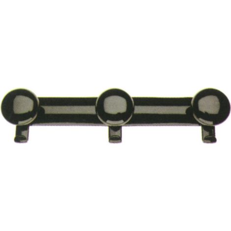 Appendiabito con pomolo 3 posti (cm. 42,5x10,5 h) bianco (8 pezzi) -