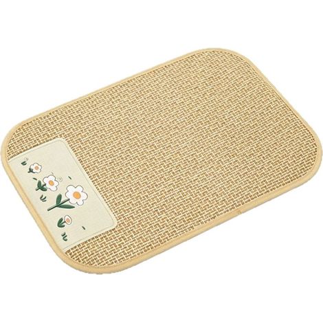 Tapis Rafraîchissant pour Chien et Chat L 60x45 cm - Coussin Auto-Refroidissant en Rotin Glacé, Nageoire de Sol Respirante pour Animaux Domestiques, Accessoire Confort d'Été pour Chiens et Chats de To
