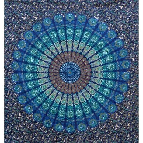 Tapisserie Cadeau Tapisseries Hippie Mandala Bohème Psychédélique Complexe Indien Tenture Murale Literie Couvre-lit (1/4)