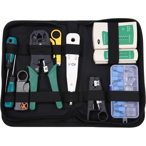12-in-1-RJ45-Crimper, RJ45-Netzwerkkabeltester, professionelles Netzwerk-Toolkit, Computerwartung, LAN-Kabeltester, Reparaturwerkzeuge