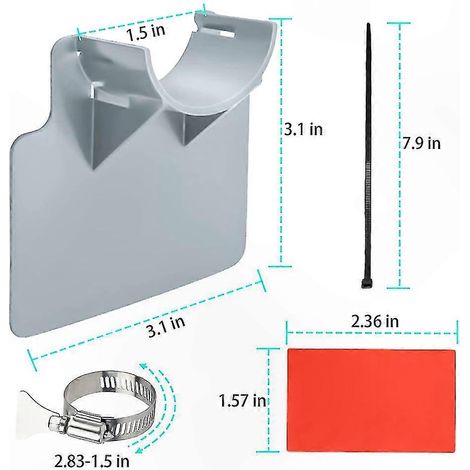 Support de tuyau 2 pièces pour piscine, protection anti-pli et anti-dégâts, compatible tuyaux jusqu'à 38 mm de diamètre, fixations robustes. (1/4)