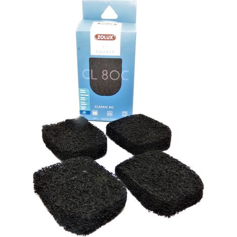 Filtre pour pompe classic 80, filtre CL80 C mousse charbon x 4 pour aquarium. - zolux