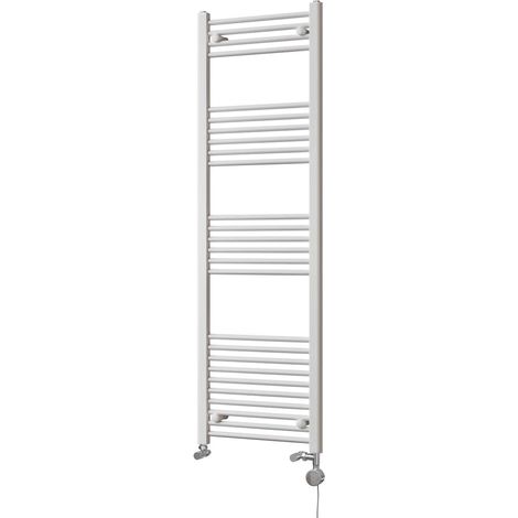 Zennor - White Dual Fuel Towel Rail H1600mm x W500mm Thermostatic - Straight (1/3)