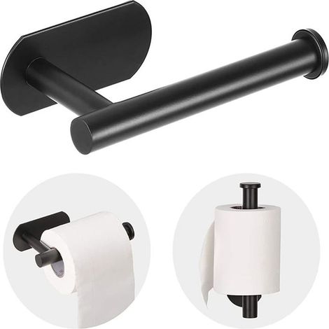 Porte-papier toilette en acier inoxydable mat - Support mural autocollant pour salle de bain sans perçage,j