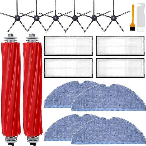 Pour aspirateur robot Roborock : brosse rotative, filtre, brosse latérale et chiffon de nettoyage. (1/5)