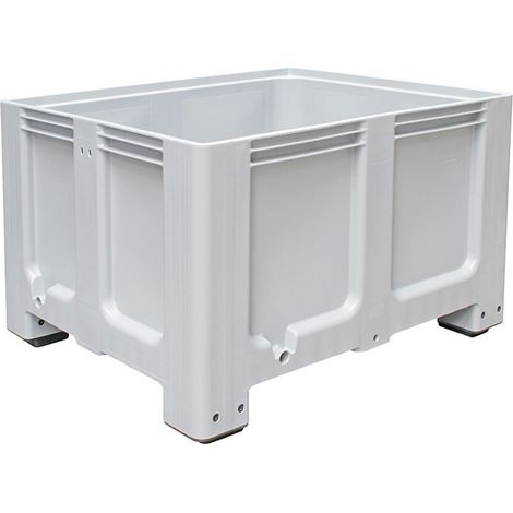 BRB Palettenbox mit 4 Füßen, LxBxH 1200 x 1 x 760 mm, Boden/Wände geschlossen, grau (1/2)