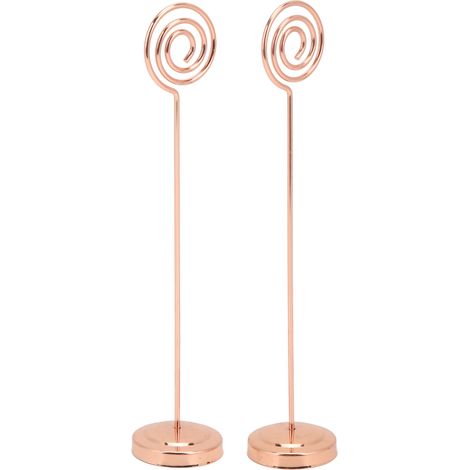 Porte-photo sur pied pour restaurants et hôtels, base en métal créative, porte-plaque d'immatriculation, porte-cartes rond, or rose. (1/5)
