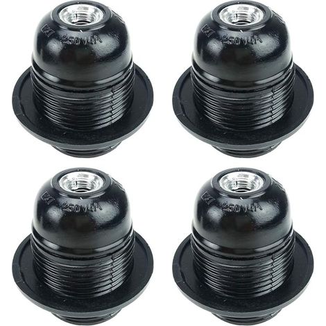 4 Stück E27 Bakelit selbstsichernde Vollzahn-Lampenfassung Aluminiumkopfschrauben Bakelit-Lampenfassung Lampenfassung (1/3)