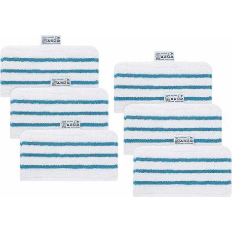 Lot de 6 lingettes en microfibre lavables pour balais vapeur Black & Decker FSMP20, FSMH1321JMD, FSM1500, FSM1600, FSM1610, FSM1620, FSM1621, FSM1630, FSMH162 (1/5)