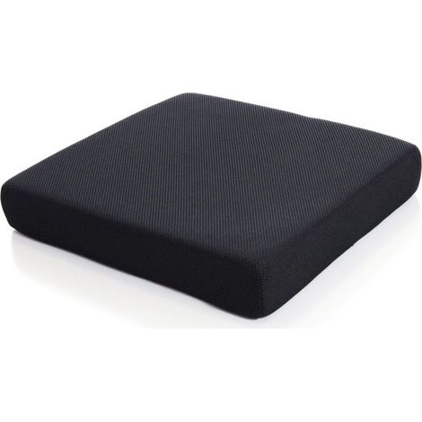 Coussin de Siège en Mousse à Mémoire Forme, Coussin Ergonomique pour Chaise Bureau, Voiture, Fauteuil, Roulant - Coussin Coccyx Anti Escarres (Noir) (1/5)