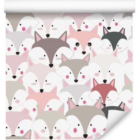 Bunte Fuchstapete für Wohn- und Schlafzimmer, 50 x 1000 cm (1/5)