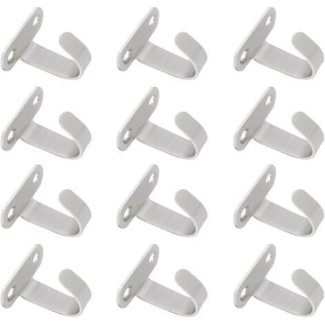 Set di 12 ganci da soffitto in acciaio inox per bagno, cucina, sciarpe, asciugamani, chiavi (1/5)