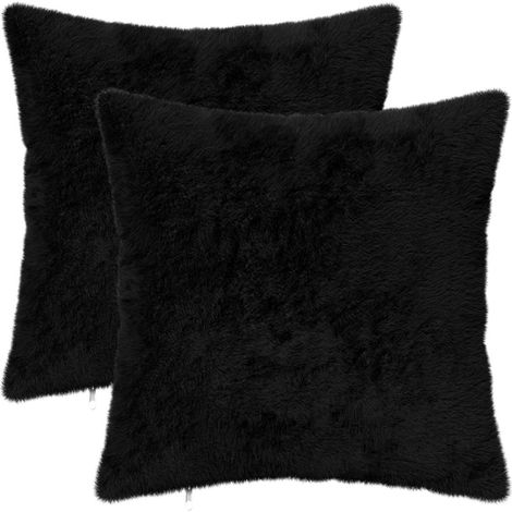 Housse de coussin 2 pc HEERLEN Noir 50 x 50 cm