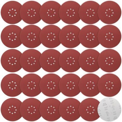 ALVOEZ—dyk Disque abrasif 225 mm – Lot de 30 disques P600 – 8 trous pour aspiration – Pour ponçage bois dur et cloisons sèchesdengyank (1/5)