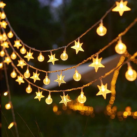 Guirlande Lumineuse LED Boule Cristal 6m 40LED – Blanc Chaud, Intérieur Extérieur, Étanche, pour Décoration Noël Mariage Fête Jardin