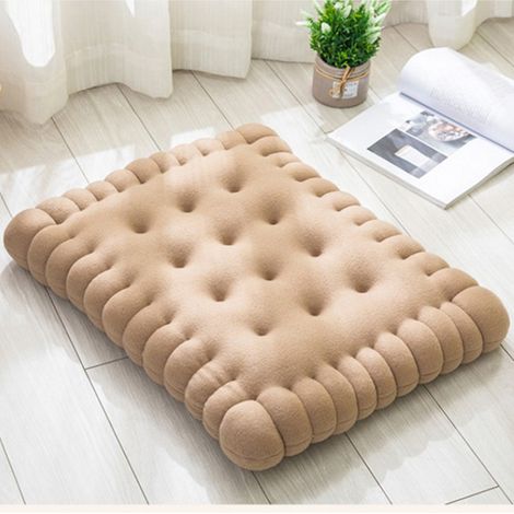 Coussin de Chaise Épais et Moelleux, Forme Biscuit, Doudoune Confortable pour Bureau, Salle à Manger, Canapé, Beige 40x45 cm (1/3)