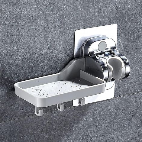 Handbrausehalterung, bohrfreie Duschkopfhalterung, starker Klebstoff, verstellbarer Winkel (multifunktional) (1/5)