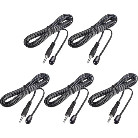 Câble d'extension émetteur infrarouge sourcing map (lot de 5), 3 mètres long, angle d'émission 45°,