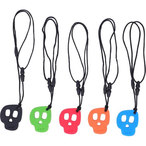5 colliers à mâcher sensoriels en silicone pour enfants autistes, TDAH et anxiété - Aide motrice orale (1/5)