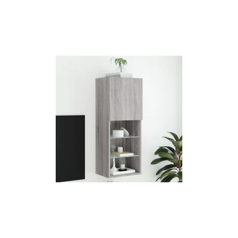Meuble TV avec lumières LED sonoma gris 40,5x30x102 (1/5)
