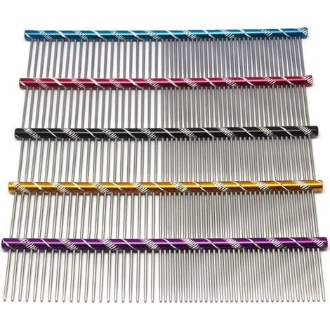 Meetory peigne métal chien/chat, dos arrondi 16cm, couleur aléatoire (1/5)