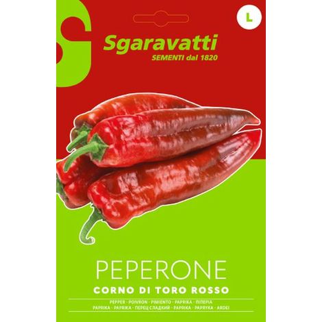Semi per Ortaggi e Vegetali Peperone Corno di Toro Sgaravatti 20 Pezzi