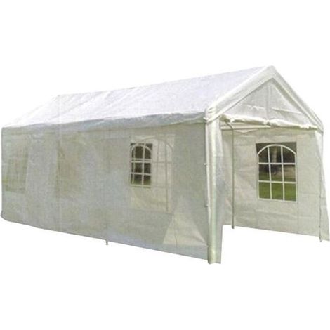Gazebo in metallo carport bianco - cm.300x600 - colore bianco (1/2)