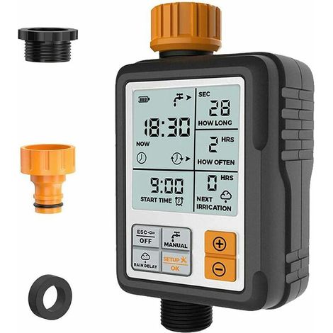Minuteur d’arrosage Robinet de Jardin Programmable Numérique Robinet de Tuyau Automatique Minuterie pour Arroseur Contrleur de Système d'arrosage d'irrigation,Lilaris